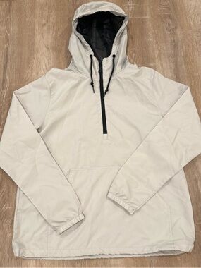 Men's Hooded Pullover Jacket - Light Gray